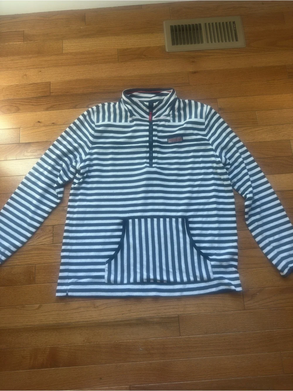Vineyard Vines Navy & White Striped Quarter-Zip Pullover - Picture 2 of 3